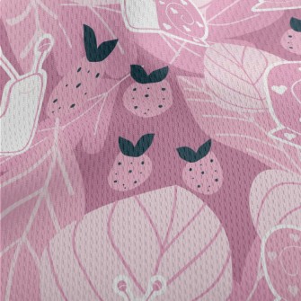 Love Snail Strawberry Athletic Mesh Flat Back