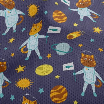 Universe Planet Space Cat Athletic Mesh Flat Back