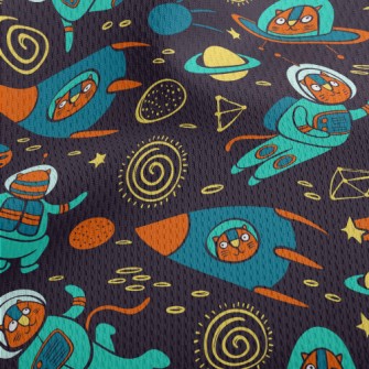 Cartoon Alien Cat Athletic Mesh Flat Back