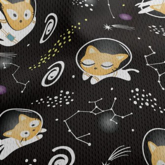 Cute Space Kitten Athletic Mesh Flat Back