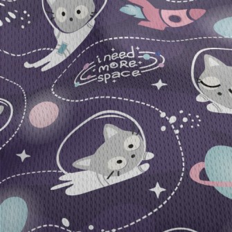Cat Outer Space Adventure Athletic Mesh Flat Back