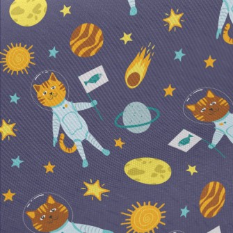 Universe Planet Space Cat Twill