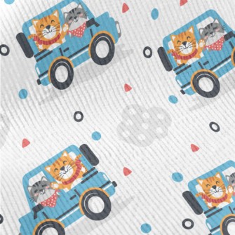 Cat Driving A Jeep Standard Corduroy