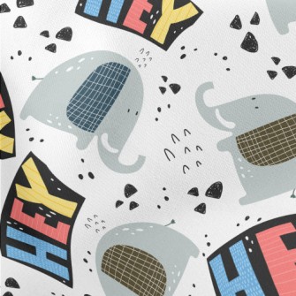 Cute Plaid Elephant Stretch Ponte