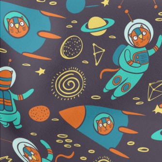 Cartoon Alien Cat Stretch Ponte