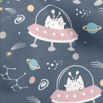 Alien Cat UFO Micro Fleece