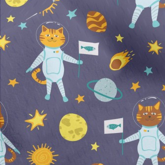 Universe Planet Space Cat Micro Fleece