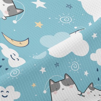 Cat On The Cloud Piqué