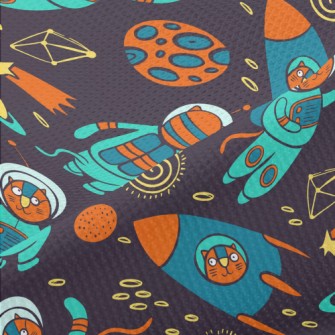 Cartoon Alien Cat Piqué