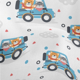 Cat Driving A Jeep Lightweight Performance Linen