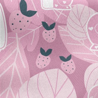 Love Snail Strawberry Jersey Backed Fleece