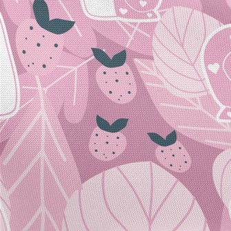 Love Snail Strawberry Pongee