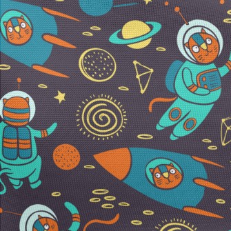 Cartoon Alien Cat Pongee