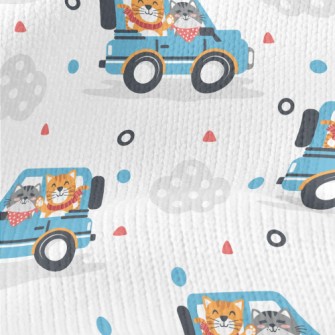 Cat Driving A Jeep Stretch Jersey