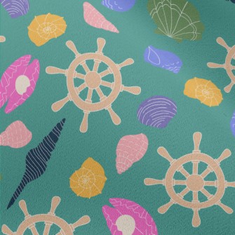 Colorful Shells And Rudder Chiffon