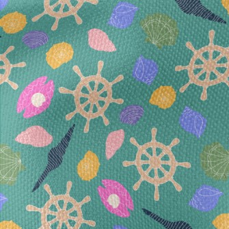 Colorful Shells And Rudder Waterproof Canvas