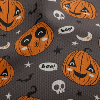 Funny Halloween Pumpkin Athletic Mesh Flat Back
