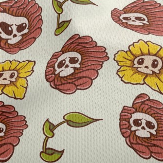 Skull Flowers Athletic Mesh Flat Back