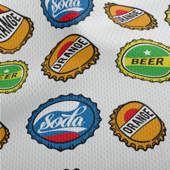 Beer And Soda Bottle Caps Athletic Mesh Flat Back
