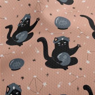 Black Cat Fortune Teller Athletic Mesh Flat Back