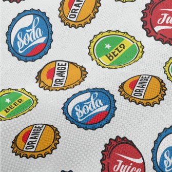 Beer And Soda Bottle Caps Performance Linen