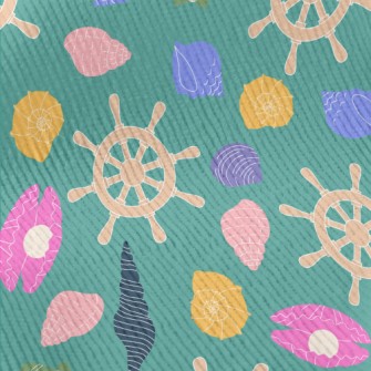 Colorful Shells And Rudder Standard Corduroy