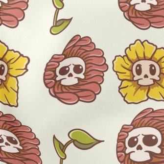 Skull Flowers Stretch Ponte