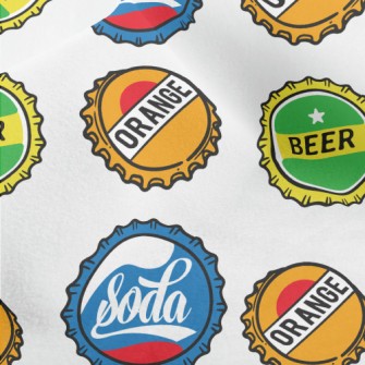 Beer And Soda Bottle Caps Micro Fleece