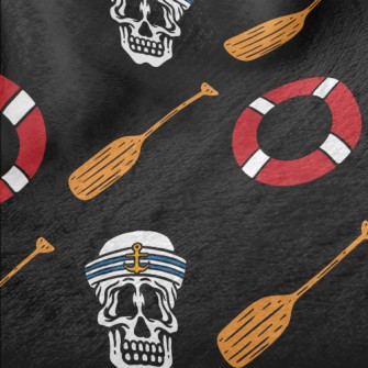 Navy Skull Minky