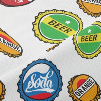 Beer And Soda Bottle Caps Piqué