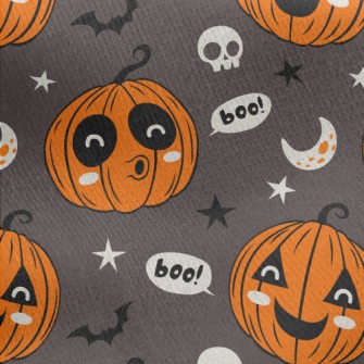 Funny Halloween Pumpkin Jersey Backed Fleece