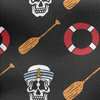 Navy Skull Jersey Backed Fleece