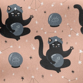 Black Cat Fortune Teller Jersey Backed Fleece