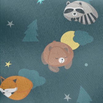 Sleeping Animals In The Forest Jersey Backed Fleece