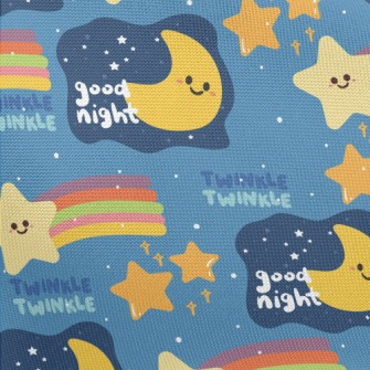 Good Night Moon Stars Pongee
