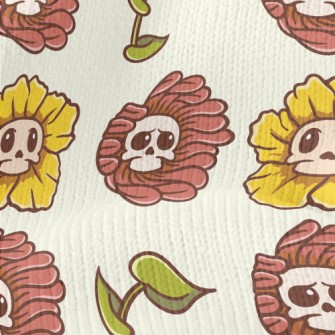 Skull Flowers Stretch Jersey