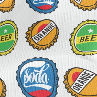 Beer And Soda Bottle Caps Stretch Jersey