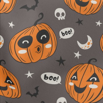 Funny Halloween Pumpkin Lightweight Cotton Poplin