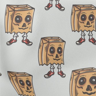 Funny Paper Bag Skull Lightweight Cotton Poplin