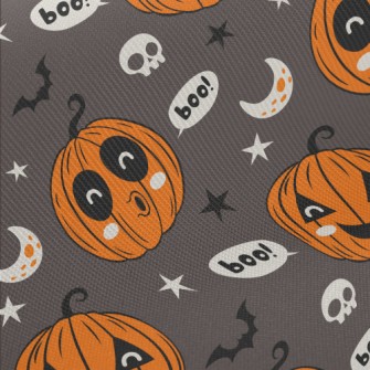 Funny Halloween Pumpkin Midweight Cotton Poplin