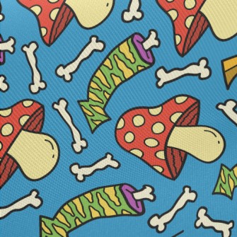 Poisonous Mushroom Shaped Bone Midweight Cotton Poplin