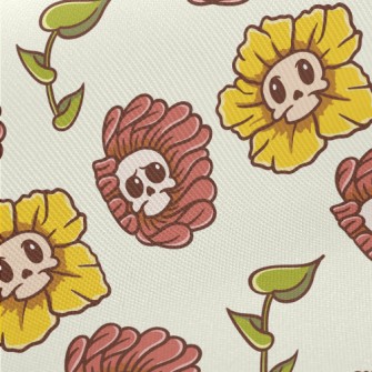 Skull Flowers Midweight Cotton Poplin