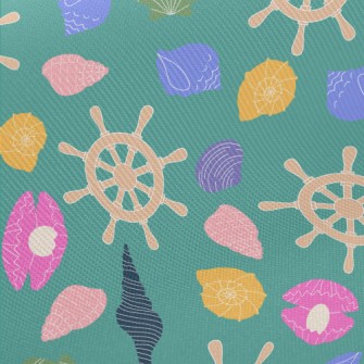 Colorful Shells And Rudder Midweight Cotton Poplin