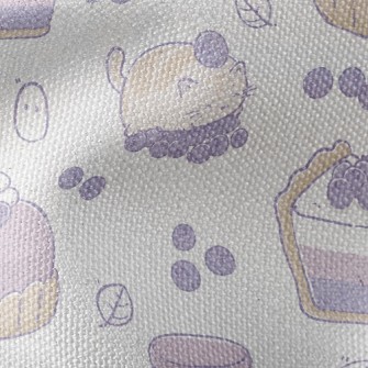 Cat And Blueberry Cake Waterproof Canvas