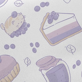 Cat And Blueberry Cake Twill