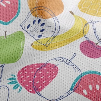 Colorful Fruit Athletic Mesh Flat Back