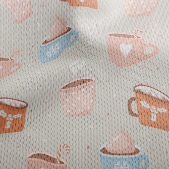 Marshmallow Cocoa Athletic Mesh Flat Back