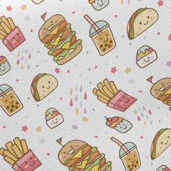 Burger Fries Bubble Tea Twill
