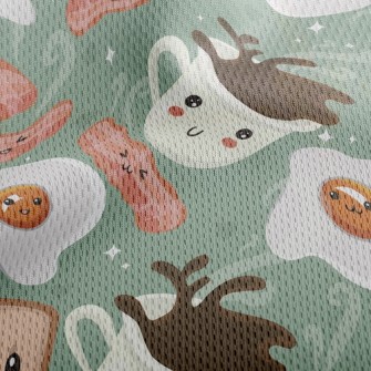 Cute Breakfast Food Athletic Mesh Flat Back