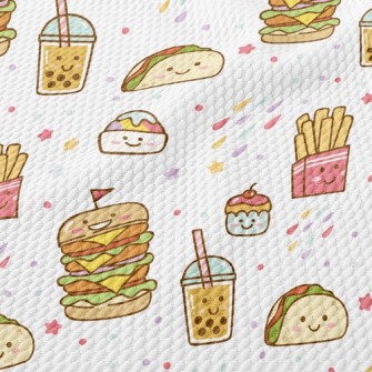 Burger Fries Bubble Tea Birdseye Piqué
